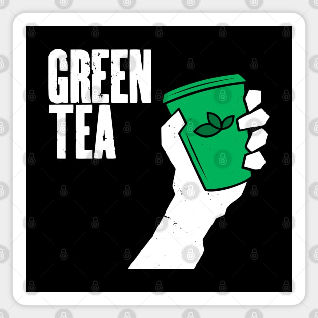 Funny Green Tea Punk Band Logo Parody For Tea Drinkers Sticker by BoggsNicolas